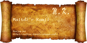 Maltár Kamil névjegykártya